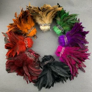 900Pcs / Lot Hackle Rooster Feathers Fly Tying 5-6 INCH Saddle Plumes For DIY - Picture 1 of 26