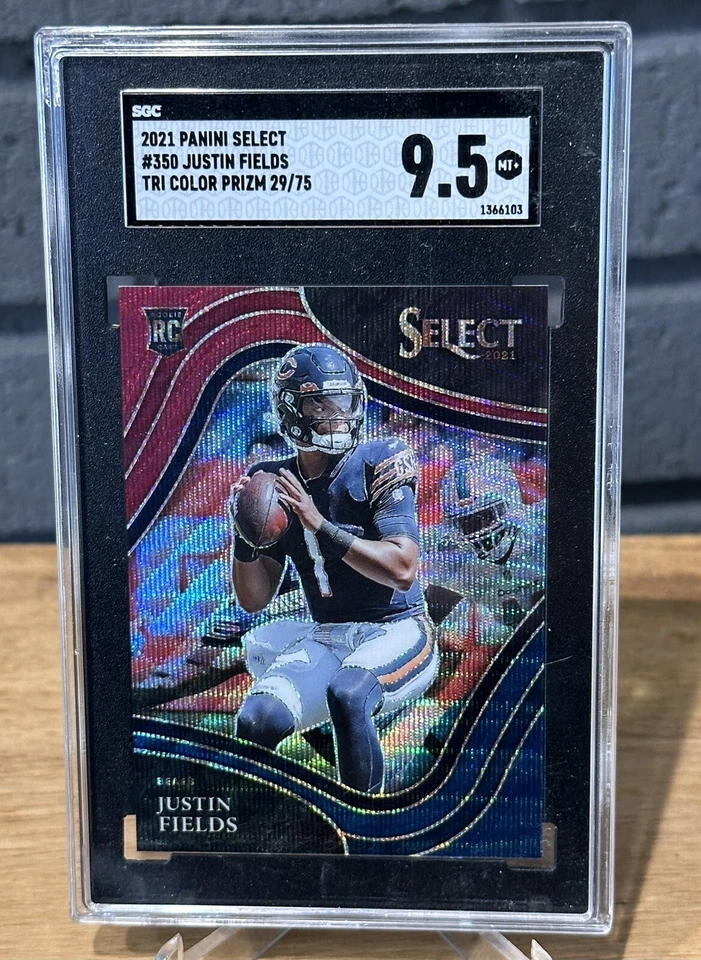 2021 Select Tri-Color Prizm Field Level #350 Justin Fields RC Rookie /75 SGC 9.5 - Image 1 of 2