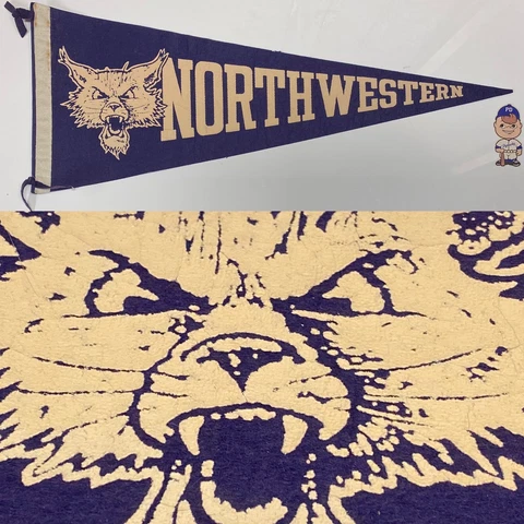 Vintage Northwestern Wildcats Evanston University Illinois Big Pennant 11.5x29.5 Cover