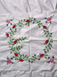 Lote 2 Edredón Bordado Cuadrados Floral Mezcla Algodón 18" Diseño Corona Floral - Imagen 1 de 14