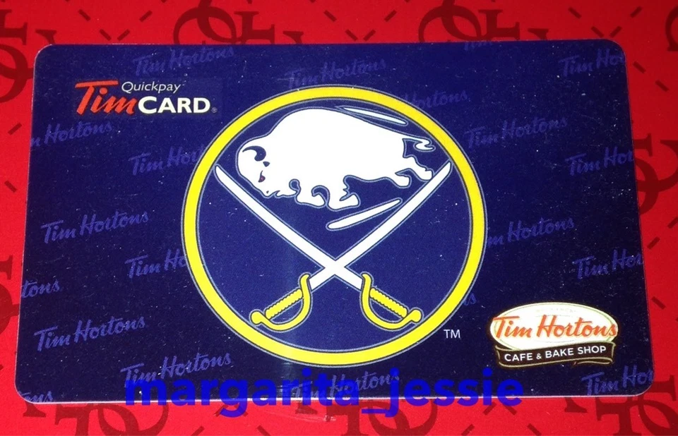 TIM HORTONS CAFE & BAKE SHOP GIFT CARD BUFFALO SABRES NHL 2014 NO VALUE FD43253 - Image 1 of 2