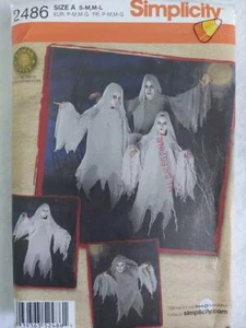 Patrón de Disfraz de Halloween fantasma para adolescentes y adultos Simplicity 2486 talla S-M, M-L - Imagen 1 de 2