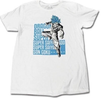 NUEVA Camisa Oficial GE Dragon Ball Z Dbz Saiyan God Goku Hombres Camiseta Talla Pequeña Foto 1 de 2