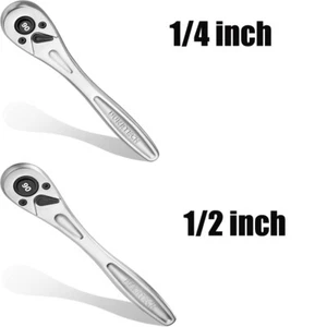 DURATECH Ratchet Handle Socket Wrench Reversible Ratchet Socket Wrench 1/4"/1/2" - Picture 1 of 18