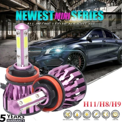4Side H8 H9 H11 1800W 270000LM LED Headlight Bulbs Conversion Kit Hi or Low Beam - Image 1 of 4