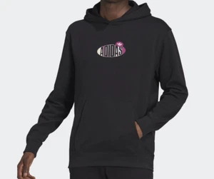 Sudadera con capucha Adidas originales para hombre talla M trébol A33 negra - Imagen 1 de 5