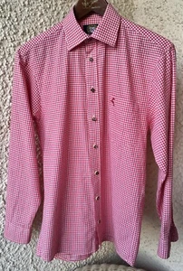 Herren Trachtenhemd Gr.S 37/38 OS Trachten langarm Rot/Weiß kariert Top Zustand - Bild 1 von 14