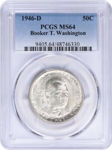 Washington (Booker T.) Commemorative Silver Half Dollar 1946-D MS64 PCGS