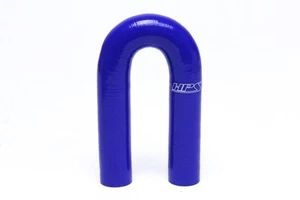 HPS 2.5" ID Reinforced Silicone 180 Degree U Bend Elbow Coupler Hose Blue 63mm - Picture 1 of 4