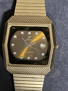 Vintage ENiCAR Automatic Galaxy Dial Ladies Watch 28mm Gold Plated 775 Rare - Picture 1 of 13