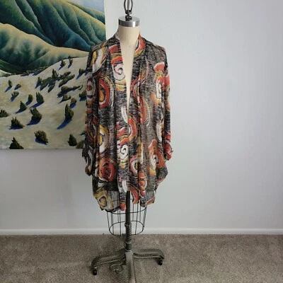 Cárdigan plumero Ali Miles 3X frente abierto arte para usar noche estrellada arte para usar Foto 1 de 4