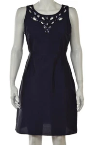 NEW Calypso St Barth Womens Dress Size 4 Navy Blue Sheath Sleeveless Knee Length - Picture 1 of 6