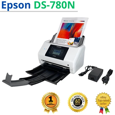 Epson Workforce DS-780N J381C Network Document Scanner w/Adapter 1 YEAR WARRANTY - Image 1 of 4