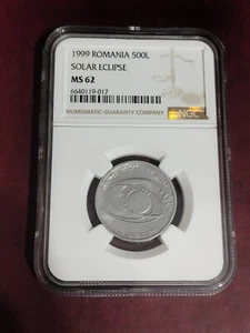 Romania, 500 lei 1999 NGC MS 62 SOLAR ECLIPSE, BUCHAREST - Picture 1 of 2