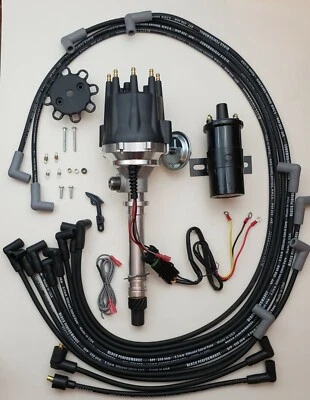 small cap CORVETTE TACH DRIVE DISTRIBUTOR + 8.5mm WIRES under exhaust + 45k Coil - Image 1 of 3