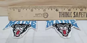 Set 2---Maine University of Maine Black Bears Vintage Embroidered Iron On Patch - Picture 1 of 8