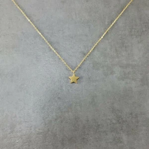 Simple Star GOLD Plated Necklace in Gift Box Shiny Charm Celestial Luck Wish Sky - Picture 1 of 6