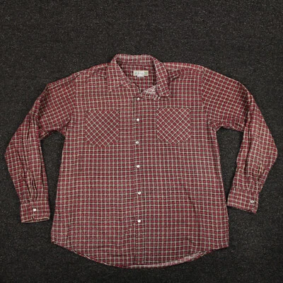 Haband Shirt Adult Large Pink Blue & Green Plaid Long Sleeve Snap Button Up Mens - Image 1 of 4