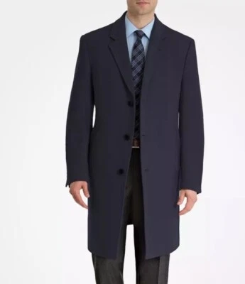 NUEVO CON ETIQUETAS - Abrigo Ralph Lauren Luther Luxury Blend 36 R azul marino espiga para hombre Foto 1 de 4