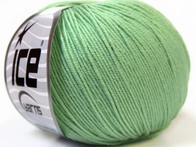 8-Skein Lot Baby Summer Yarn Cotton fine 8x50g/160m Mint Green alt - Image 1 of 4