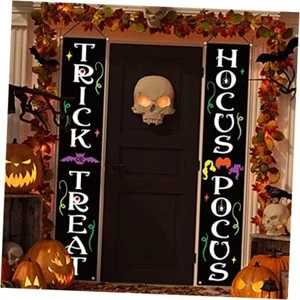 Decorations Outdoor, Trick or Treat and Hocus Pocus Front Door Porch Halloween - Picture 1 of 7