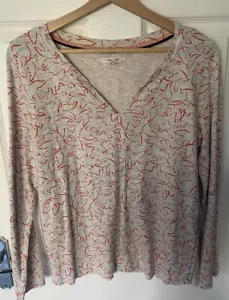 Women's Whitestuff Orange And Grey Cotton Long sleeve Tee Size 12 UK - Picture 1 of 7