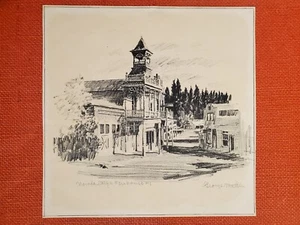 Firehouse #1 Nevada City Gold Rush Mining George Mathis 1960s - Picture 1 of 4