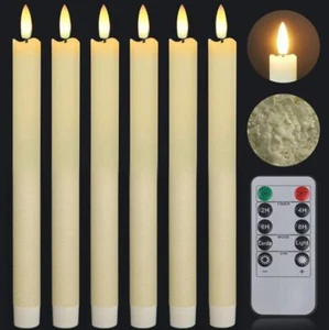 6 velas cónicas sin llama parpadeantes a batería luz con control remoto - Imagen 1 de 9