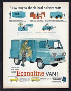 1961 FORD ECONOLINE VAN Print Ad "New way to shrink local delivery costs" - Picture 1 of 1