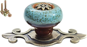 5 Pack Retro Ceramic Knobs,Vintage Dresser Kitchen Petal Cabinet Pulls Rustic Zi - Picture 1 of 12