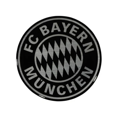 FC Bayern München Autoaufkleber - 3D Logo schwarz-silber - Aufkleber FCB