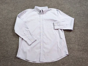 LL Bean Shirt Mens 17-33 Blue Long Sleeve Button Cotton Slightly Fitted Preppy - Picture 1 of 9