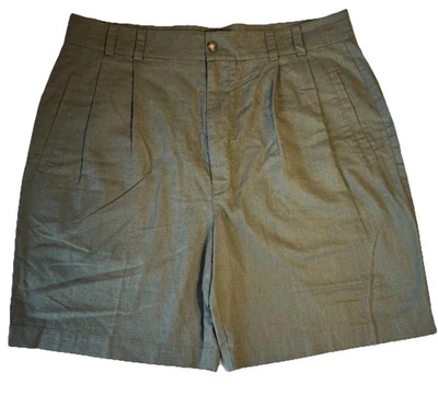 Pantalones Cortos Axis Mezcla de Lino Para Hombre Talla 36 Plisados Chino Verde Entrepierna 8” Usados en Excelente Condición Elegante Foto 1 de 4