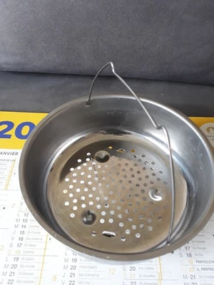 PANIER INOX POUR COCOTTE MINUTE SEB DIAMETRE 20,5 CM + SUPPORT - Photo 1/4