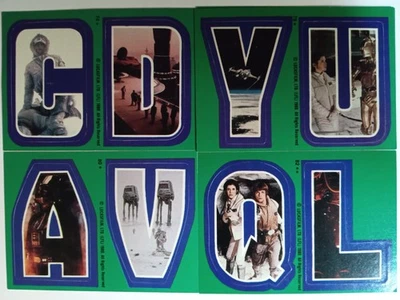 STAR WARS THE EMPIRE STRIKES BACK STICKERS #74, 78, 80, + 82   1980 - Image 1 of 4