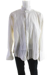 Camisa de vestir Bill Blass para hombre de algodón con cuello abotonado manga larga blanca talla 17 - Imagen 1 de 6