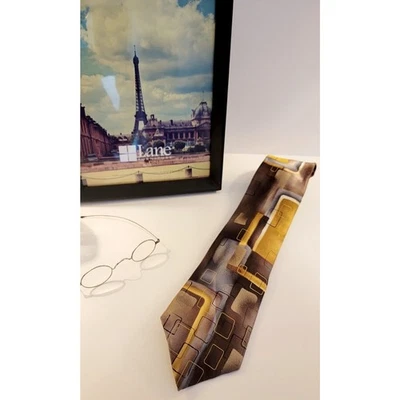 Corbata Jerry Garcia Para Hombre Marrón Dorado Edición Limitada Pintura Artista Rústico Foto 1 de 4