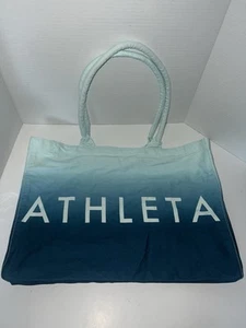 Bolso de Mano Athleta Playa Gimnasio Yoga Azul Ombré 100% Algodón con Asas - Imagen 1 de 1
