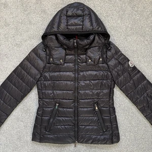 Schwarze gefütterte Damenjacke von Moncler blau Größe 0 UK6 100 % authentisch - Bild 1 von 18