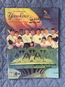 DON MATTINGLY SIGNED AUTO 1985 AL MVP 1986 YANKEES YEARBOOK BASEBALL BECKETT - Picture 1 of 5
