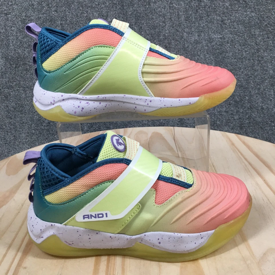 AND1 Zapatos Jóvenes 3 Niños Baloncesto Atlético Medio Top Tenis Verde Multicolor Foto 1 de 4