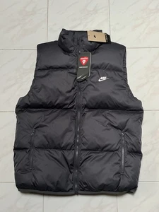 Men S Nike NSW Club Primaloft Water Repellent Zip Puffer Vest Grey FB7373-068 - Picture 1 of 2