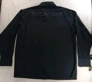 VTG Rocawear Shirt Mens L Black Military Utility Cargo Pockets Hip Hop Y2K Spell - Picture 1 of 16