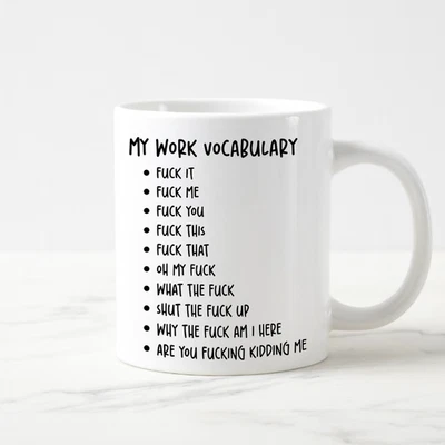 Caneca My Vocabulary engraçada profanidade xícara de café presente sarcástico para colegas de trabalho amigo - Imagem 1 de 2
