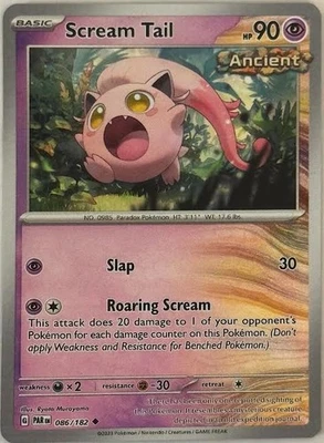 Scream Tail 086/182 Sv04: Paradox Rift Reverse Holo Pokemon TCG NEAR MINT - Image 1 of 2