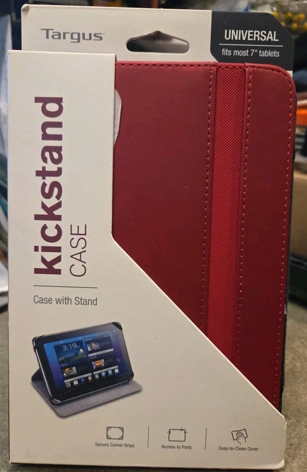 Targus Kickstand Case Universal Fits Most 7" Tablets Red THZ20602US NEW - Image 1 of 1