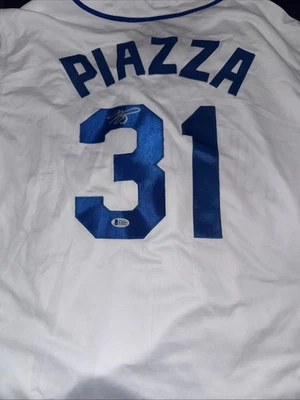 Mike Piazza HOF Rare Signed New York Mets Jersey Beckett (BAS) - Image 1 of 4