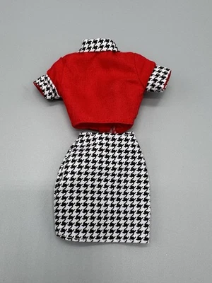 Ropa Barbie de colección roja blanca y negra pata de gallo conjunto skeit y camisa top Foto 1 de 4