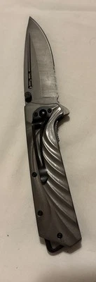 Heavy Gray Tactical Folding Knife New 4” Blade - Image 1 of 4