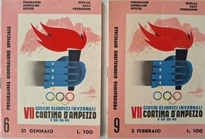 2 Stk. Tagesprogrammheft Olympische Winterspiele 1956 Cortina - 31. Januar - Febr. 3 - Bild 1 von 7